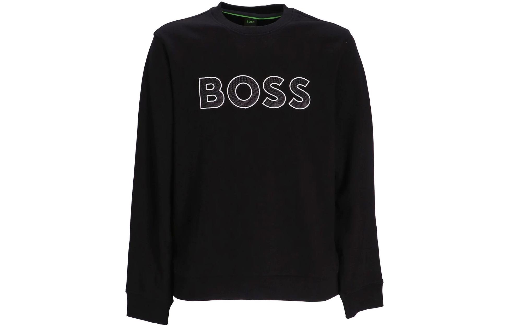 HUGO BOSS FW22 Solid Logo Print Sweatshirt Black 50483018-001