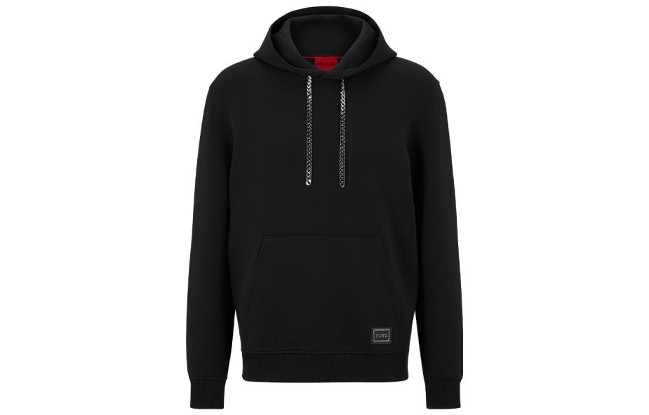 HUGO BOSS FW22 Solid Logo Pullover Hoodie Black 50482924-001