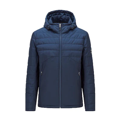 HUGO BOSS FW22 Solid Navy Blue Zip-Up Hoodie Jacket for Men. 50456984-410