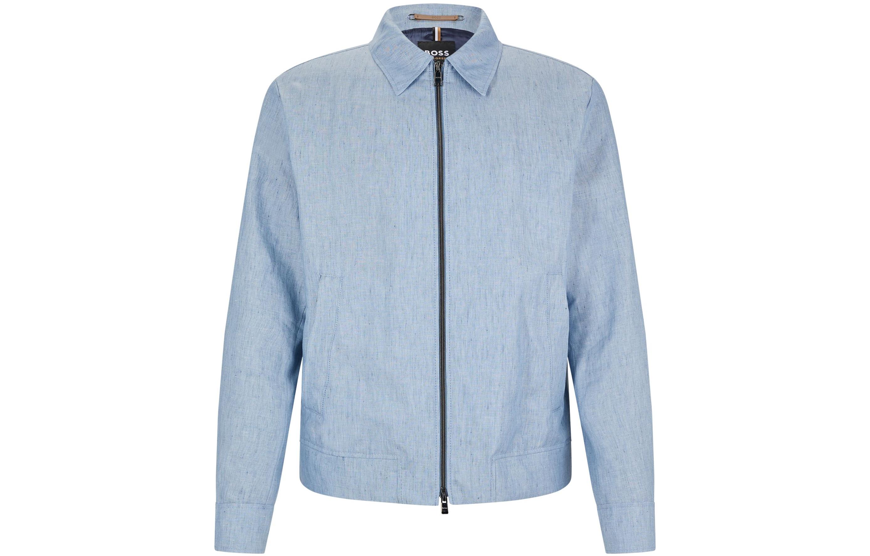 HUGO BOSS FW22 Solid Straight Zip Jacket Men’s Blue 50473575-453