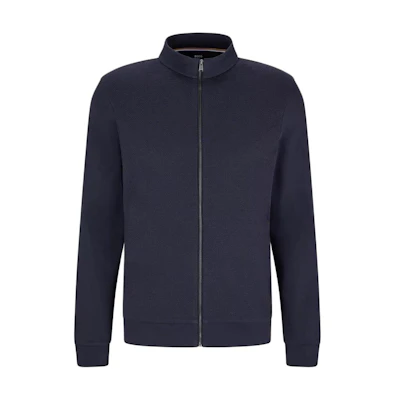 HUGO BOSS FW22 Solid Zip-Up High Collar Sports Jacket Men’s Navy Blue 50468543-404