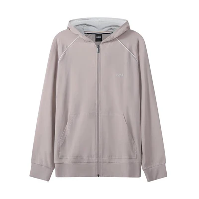 HUGO BOSS FW22 Solid Zip-Up Hoodie in Dark Beige 50469581-275