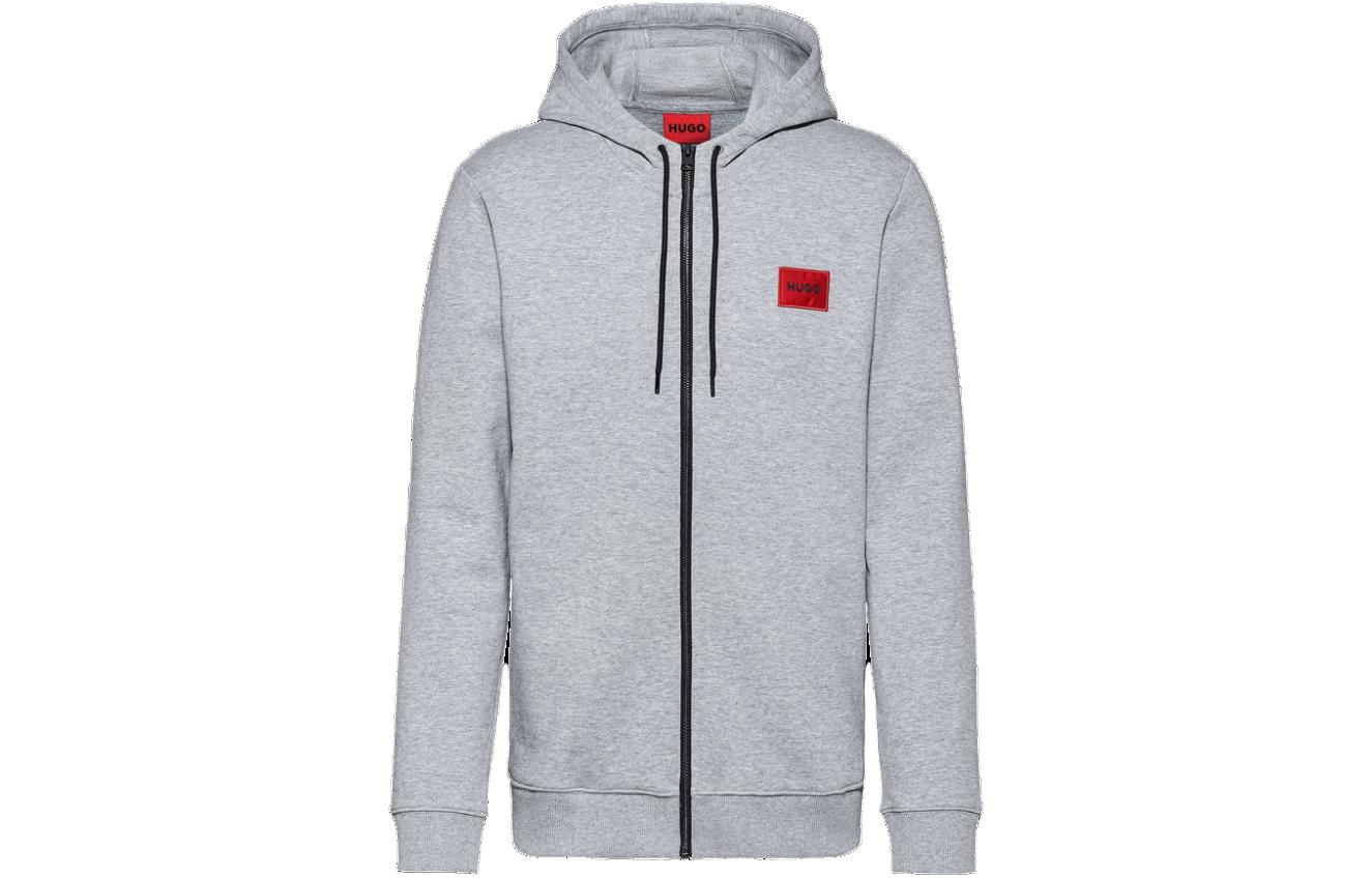 HUGO BOSS FW22 Solid Zip-Up Hoodie Light Gray 50447972-029