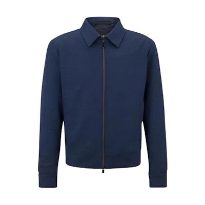 HUGO BOSS FW22 Solid Zip-Up Jacket Men’s Blue 50484867-404