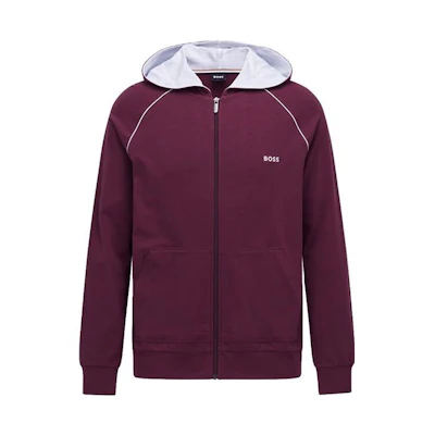 HUGO BOSS FW22 Solid Zip Long Sleeve Sweatshirt Maroon 50469581-603