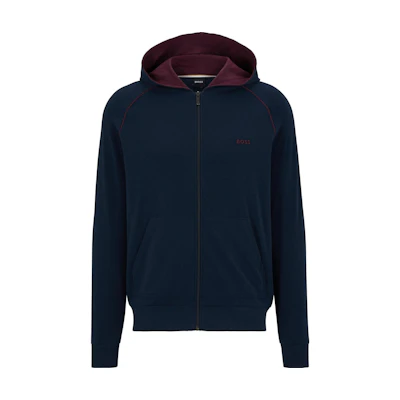 HUGO BOSS FW22 Solid Zipper Hoodie in Navy Blue 50469581-406