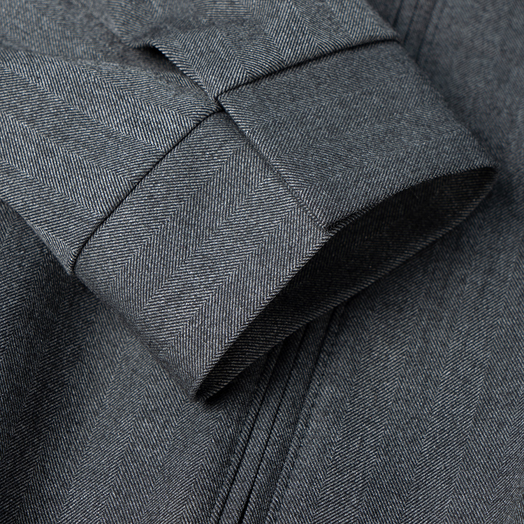 Cheap HUGO BOSS FW22 條紋領拉鍊長袖外套 灰色 50479651-021