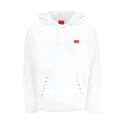 HUGO BOSS FW22 White Hoodie with Minimal Logo Print 50473242-100