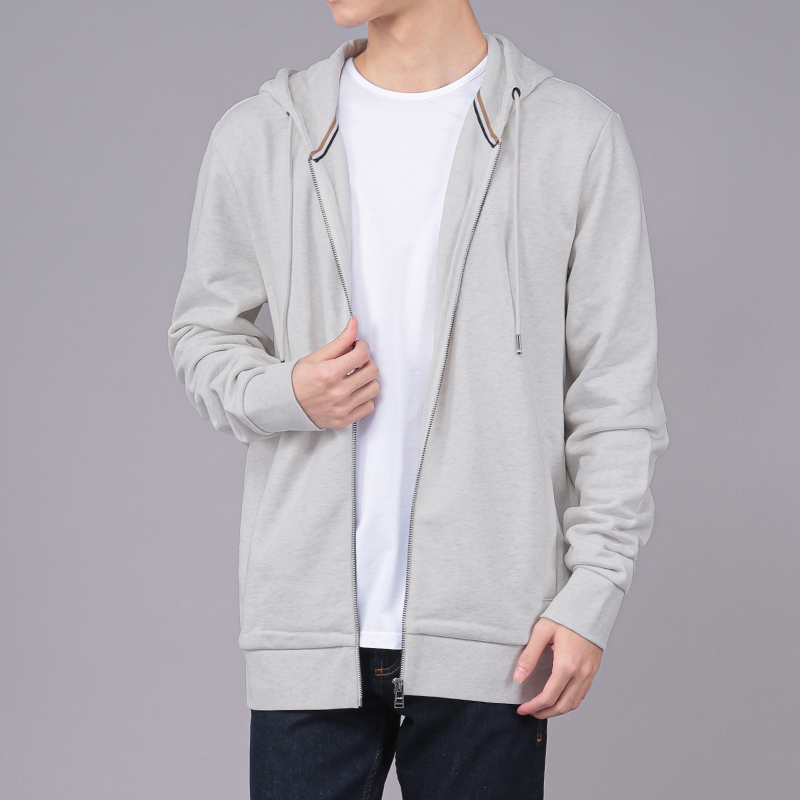 HUGO BOSS FW22 White Solid Color Zip-Up Sweatshirt Jacket 50471960-104 圖 5