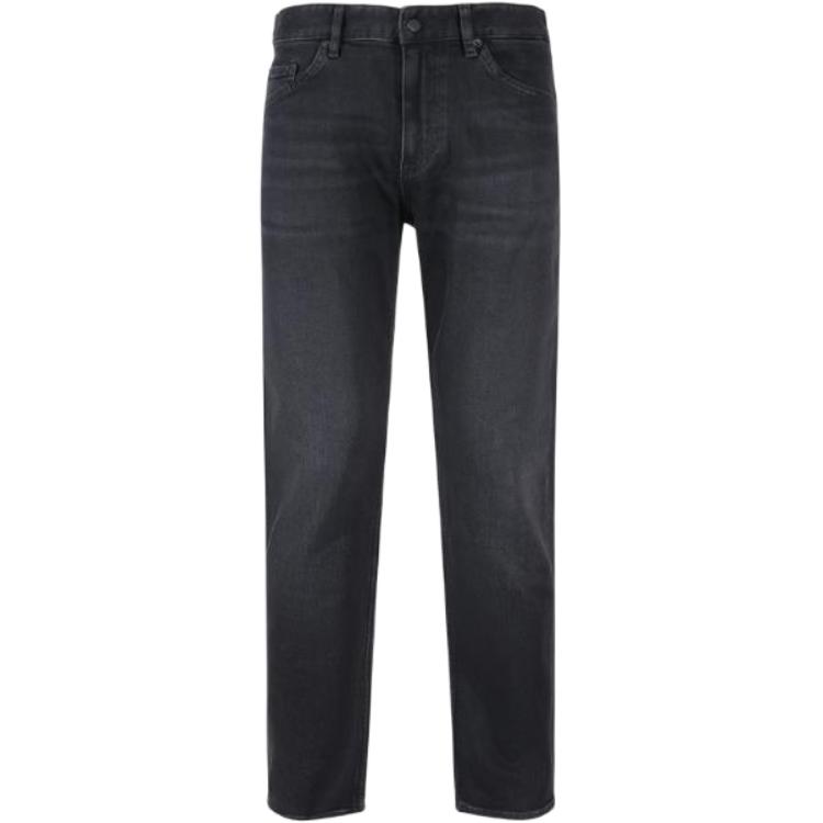HUGO BOSS FW23  Black-Grey Tapered Jeans with Zipper and Belt Loop Details 50497052-004