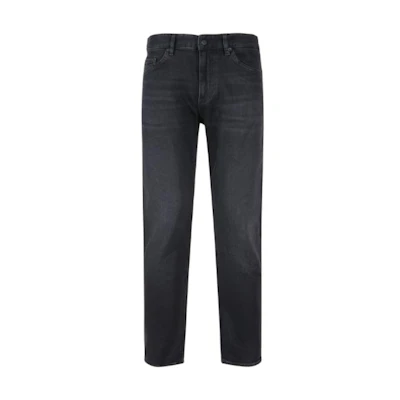 HUGO BOSS FW23 Black-Grey Tapered Jeans with Zipper and Belt Loop Details 50497052-004