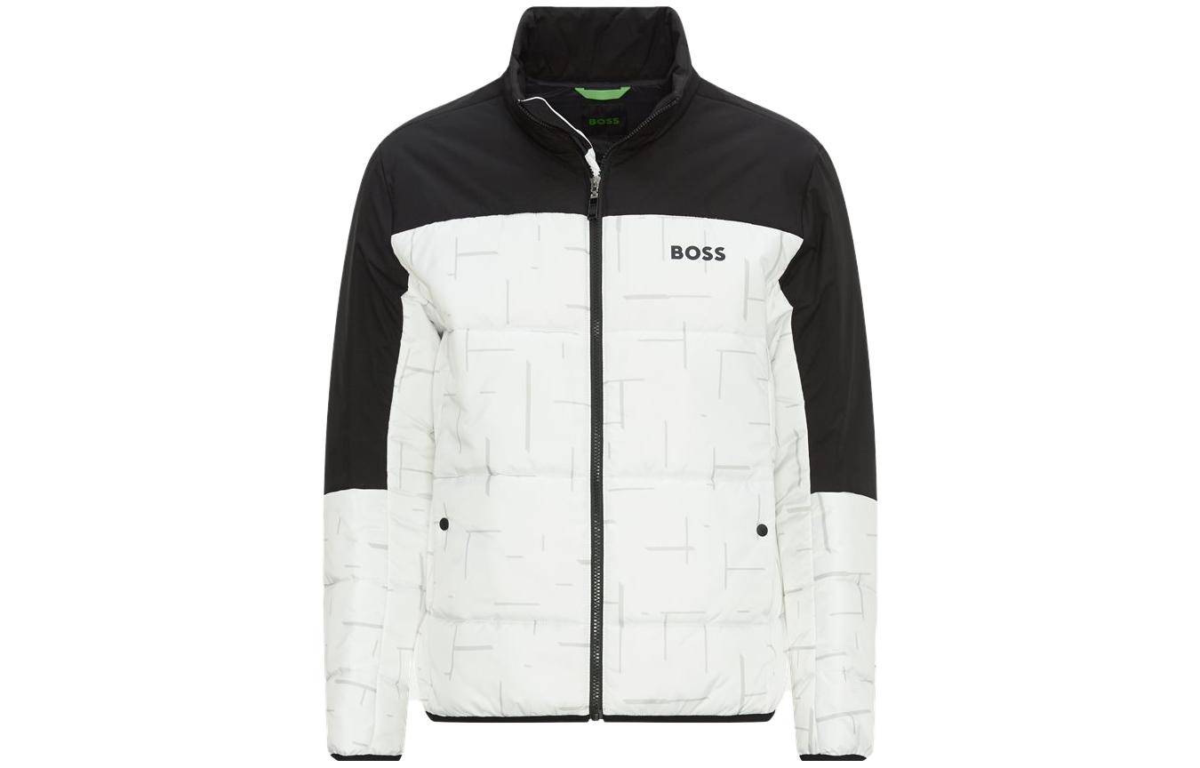 HUGO BOSS FW23  Black and White Colorblock Stand Collar Jacket 50497559-100 圖 2