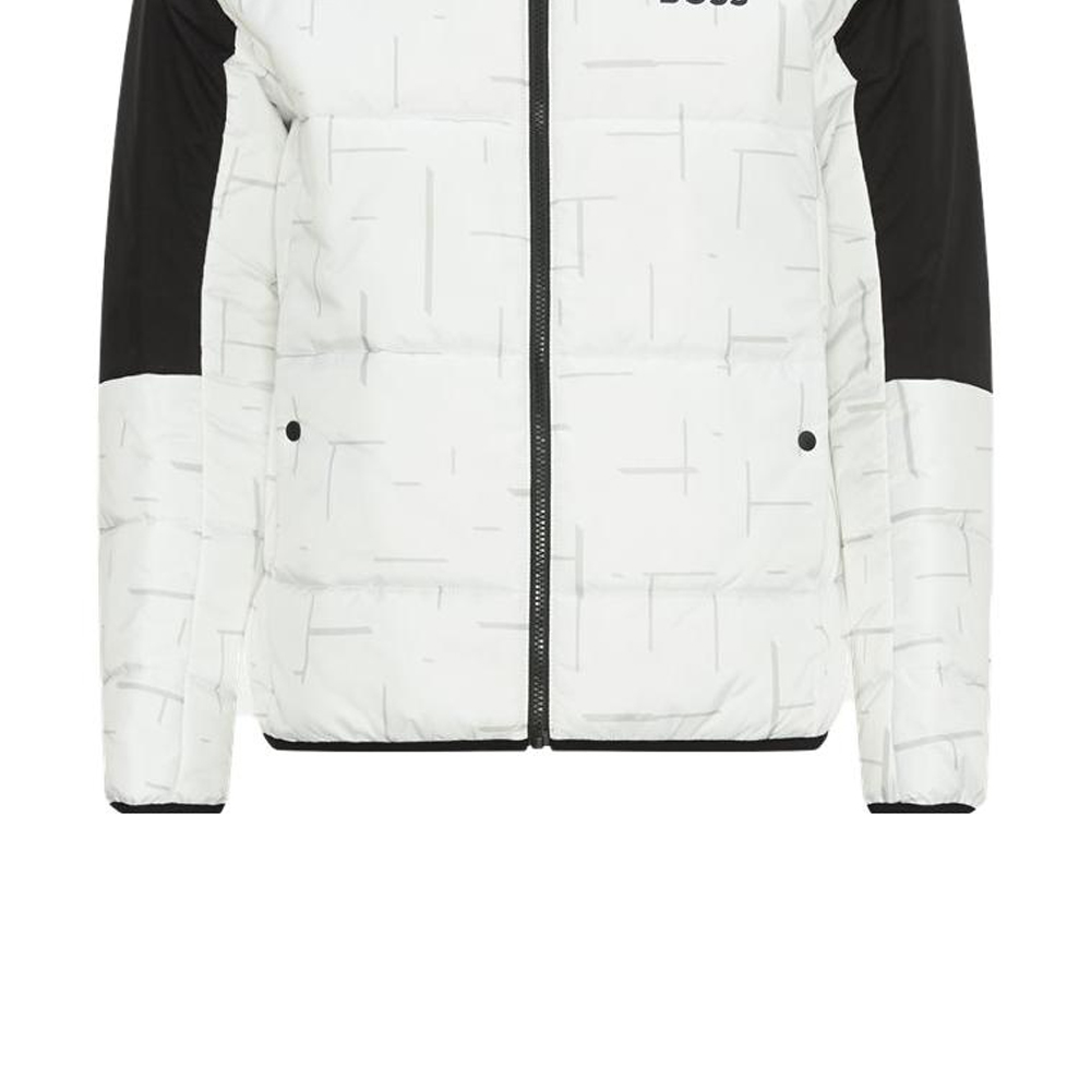 HUGO BOSS FW23  Black and White Colorblock Stand Collar Jacket 50497559-100 圖 7