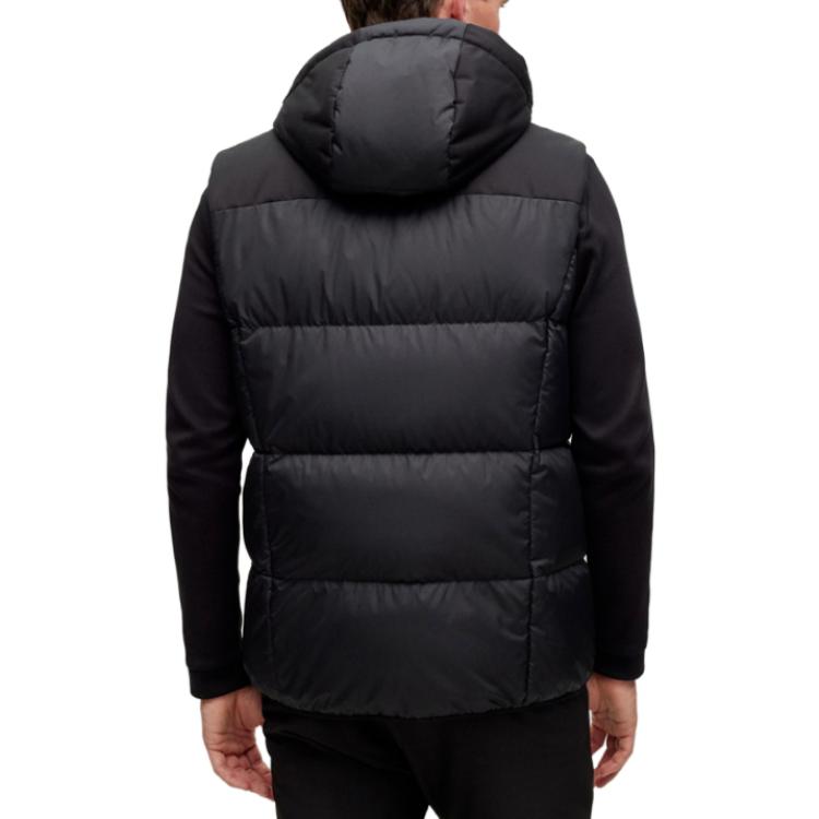 HUGO BOSS FW23  Black Casual Zip-Up Hoodie Vest with Letter Logo. 50497645-001 圖 5