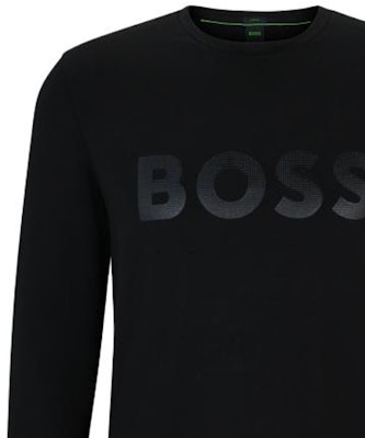 ヒューゴボス FW23 ブラック ロゴプリント クルーネック 長袖Tシャツ 50507027-001 Purchase ヒューゴボス FW23 ブラック ロゴプリント クルーネック 長袖Tシャツ 50507027-001