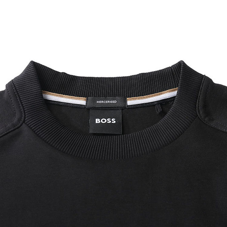 Shop HUGO BOSS FW23 黑色圓領休閒衛衣套頭衫。 50486951-001