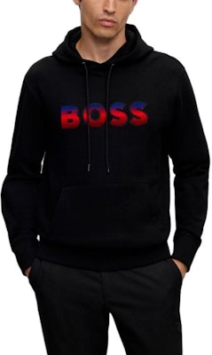 HUGO BOSS FW23 Black Hoodie with Letter Print Casual Design 50499560 Lookbook HUGO BOSS FW23 Black Hoodie with Letter Print Casual Design 50499560