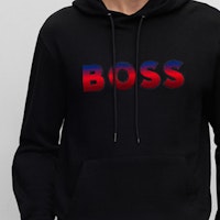 Sizing HUGO BOSS FW23 黑色連帽衫 字母印花休閒設計 50499560