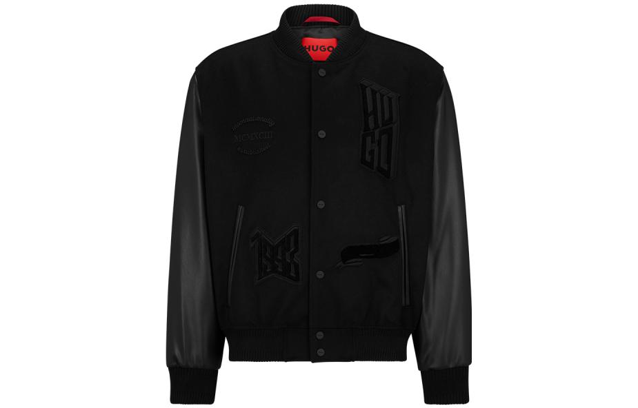 HUGO BOSS FW23  Black Logo Print Single-Breasted Long-Sleeve Jacket. 50503394-001 圖 2