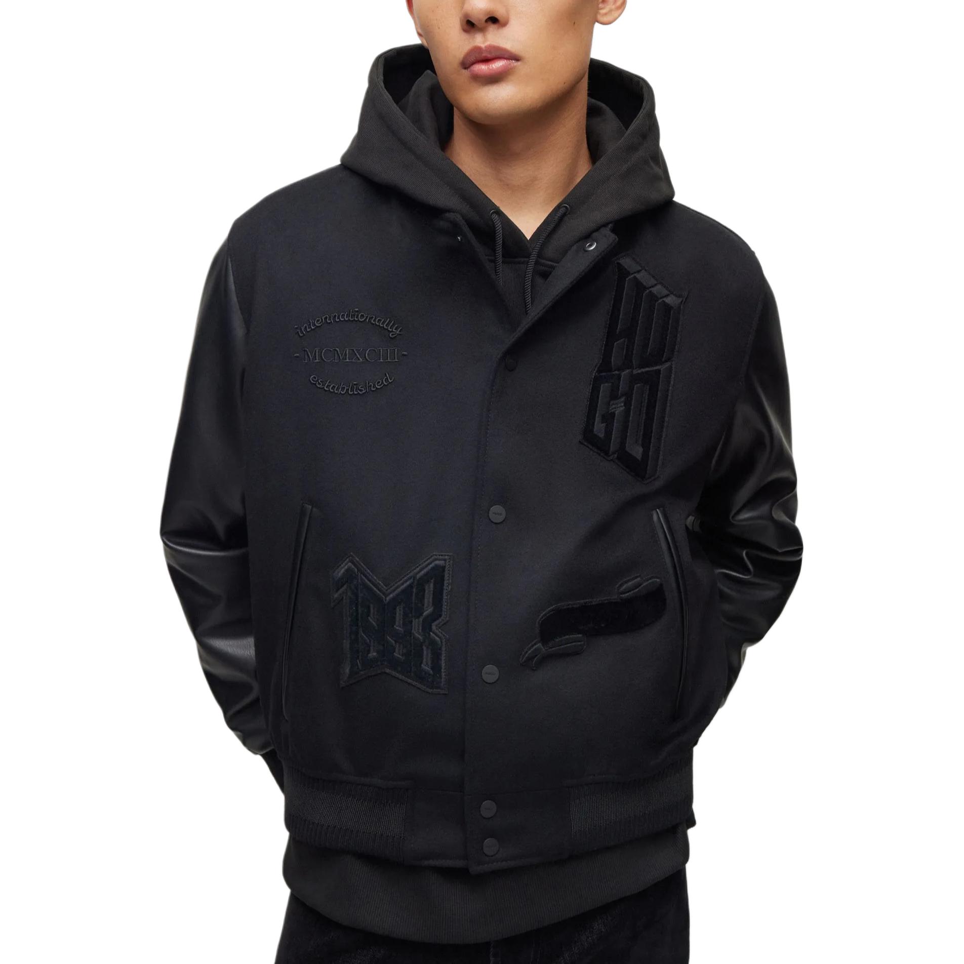 HUGO BOSS FW23  Black Logo Print Single-Breasted Long-Sleeve Jacket. 50503394-001 圖 4