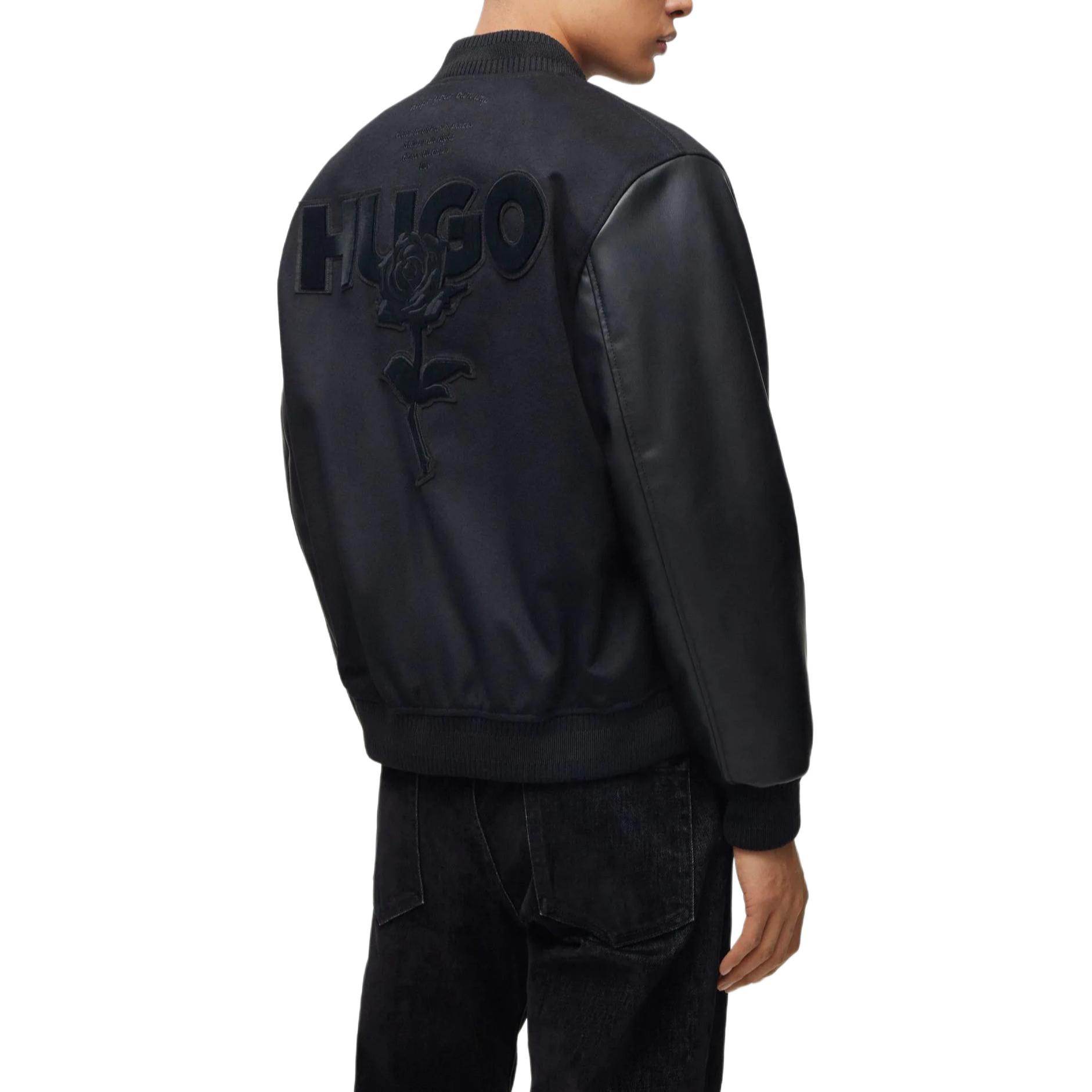 HUGO BOSS FW23  Black Logo Print Single-Breasted Long-Sleeve Jacket. 50503394-001 圖 5