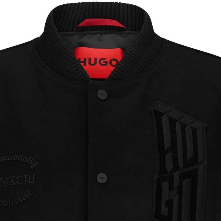 HUGO BOSS FW23  Black Logo Print Single-Breasted Long-Sleeve Jacket. 50503394-001 圖 7