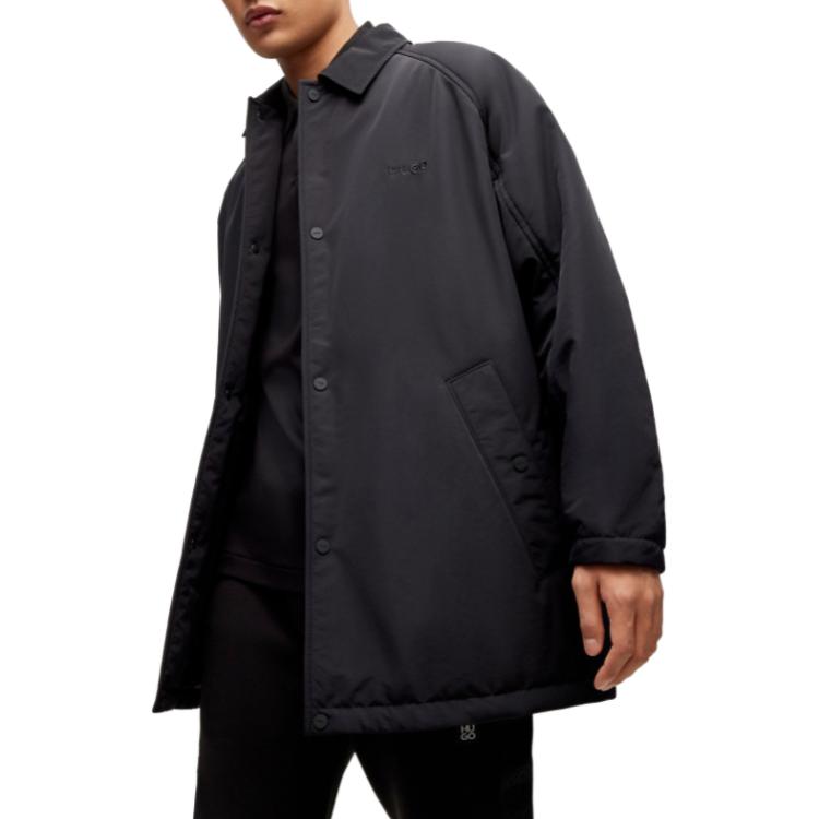 Details for HUGO BOSS FW23 Jaket Lengan Panjang Hitam dengan Logo Bordir. 50495834-001