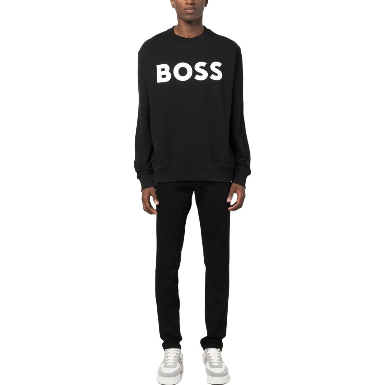 Details for HUGO BOSS FW23  Black Loose-Fit Letter Print Crewneck Sweatshirt. 50487133-001