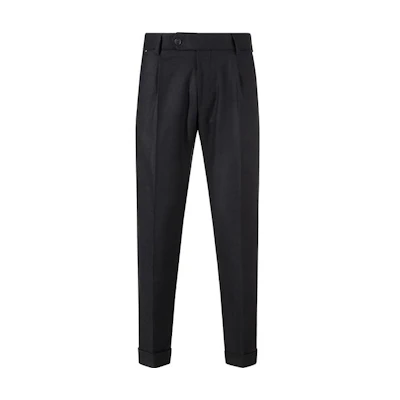HUGO BOSS FW23 Black Mid-Rise Straight-Leg Casual Pants. 50502548-001