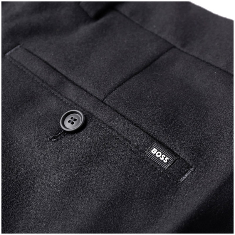 Purchase HUGO BOSS FW23  Black Mid-Rise Straight-Leg Casual Pants. 50502548-001