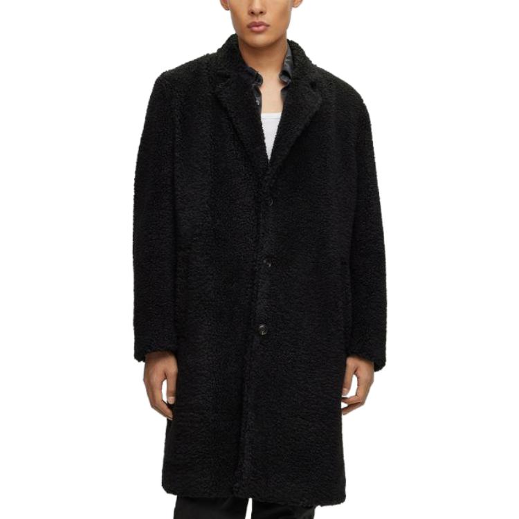 HUGO BOSS FW23  Black Single-Breasted Long Sleeve Overcoat. 50499100-001 圖 3