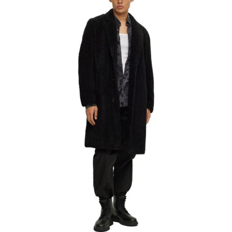HUGO BOSS FW23  Black Single-Breasted Long Sleeve Overcoat. 50499100-001 圖 5
