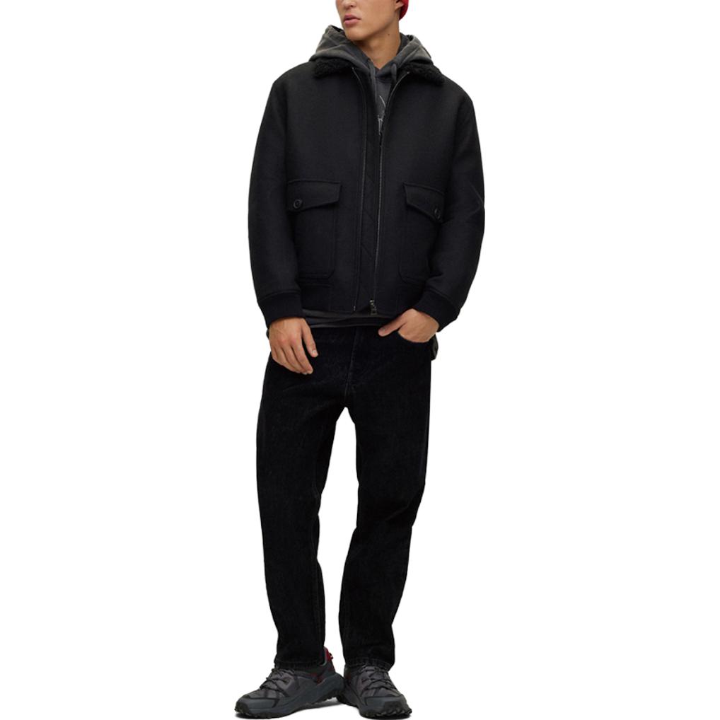 HUGO BOSS FW23  Black Solid Color Zip Pocket Long Sleeve Jacket 50497093-001 圖 3