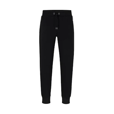 HUGO BOSS FW23 Black Solid Mid-Waist Drawstring Jogger Pants 50499243-001