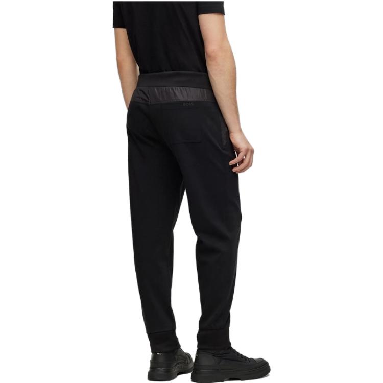 Purchase HUGO BOSS FW23 黑色中腰抽繩休閒運動褲 50499243-001