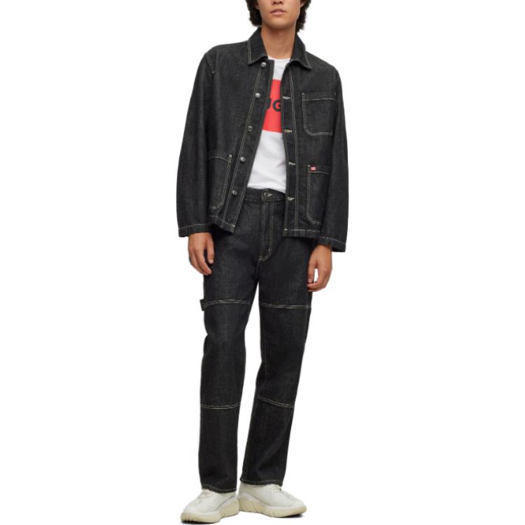 Purchase 雨果博斯 2023秋冬 黑色单排扣牛仔夹克衬衫 50502183-001