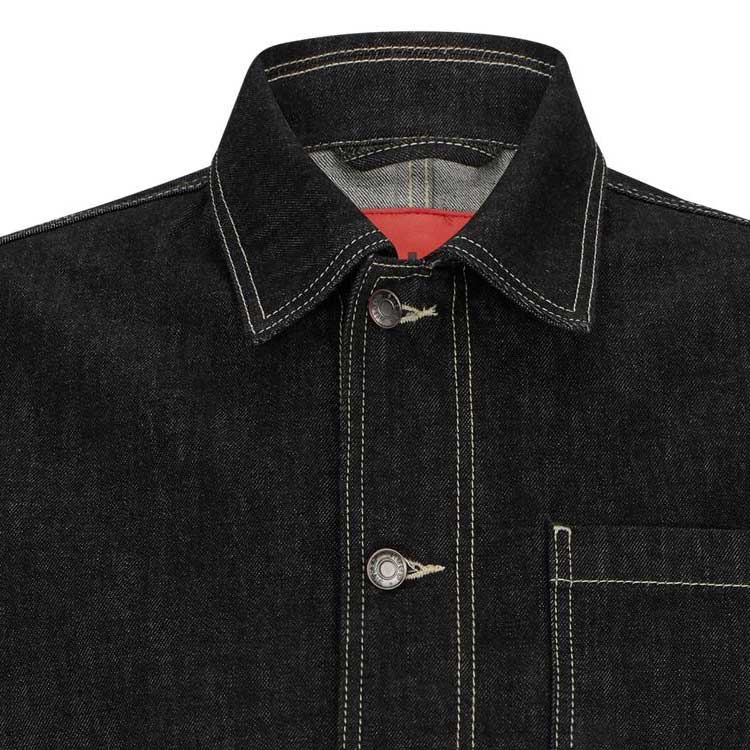 Sizing 雨果博斯 2023秋冬 黑色单排扣牛仔夹克衬衫 50502183-001