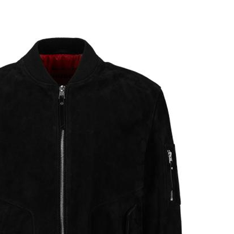 HUGO BOSS FW23  Black Stand Collar Zip-Up Leather Jacket. 50496616-001 圖 4