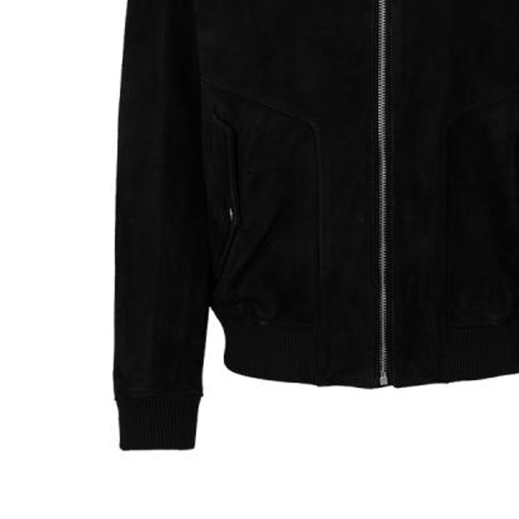 HUGO BOSS FW23  Black Stand Collar Zip-Up Leather Jacket. 50496616-001 圖 5