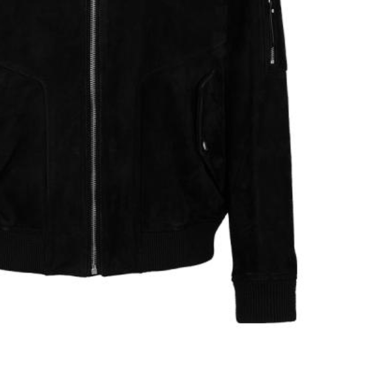 HUGO BOSS FW23  Black Stand Collar Zip-Up Leather Jacket. 50496616-001 圖 6