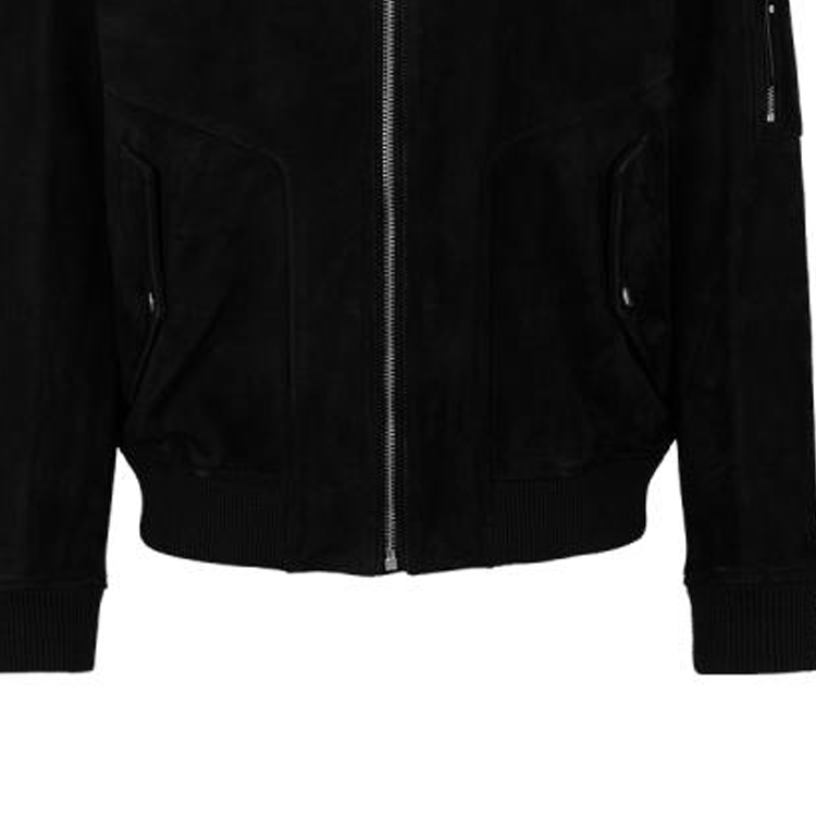 HUGO BOSS FW23  Black Stand Collar Zip-Up Leather Jacket. 50496616-001 圖 7