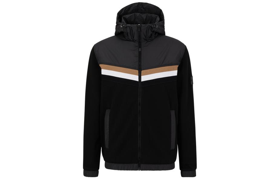 HUGO BOSS FW23  Black Striped Zip-Up Hoodie Jacket 50501673-001 圖 2
