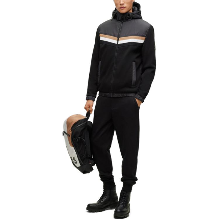 HUGO BOSS FW23  Black Striped Zip-Up Hoodie Jacket 50501673-001 圖 3