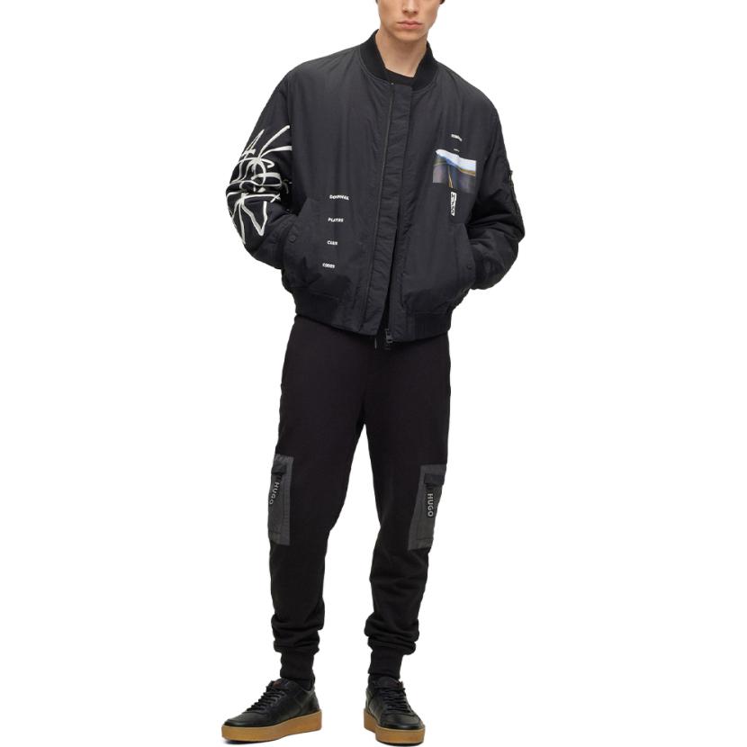 HUGO BOSS FW23  Black Zipper Casual Jacket with Letter Print. 50493670 圖 3