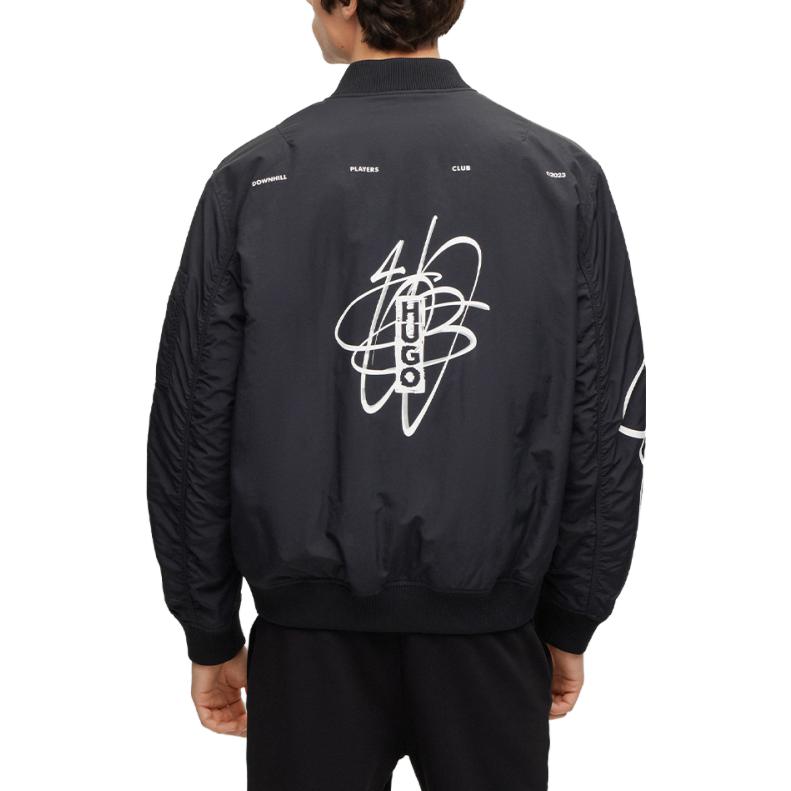HUGO BOSS FW23  Black Zipper Casual Jacket with Letter Print. 50493670 圖 4