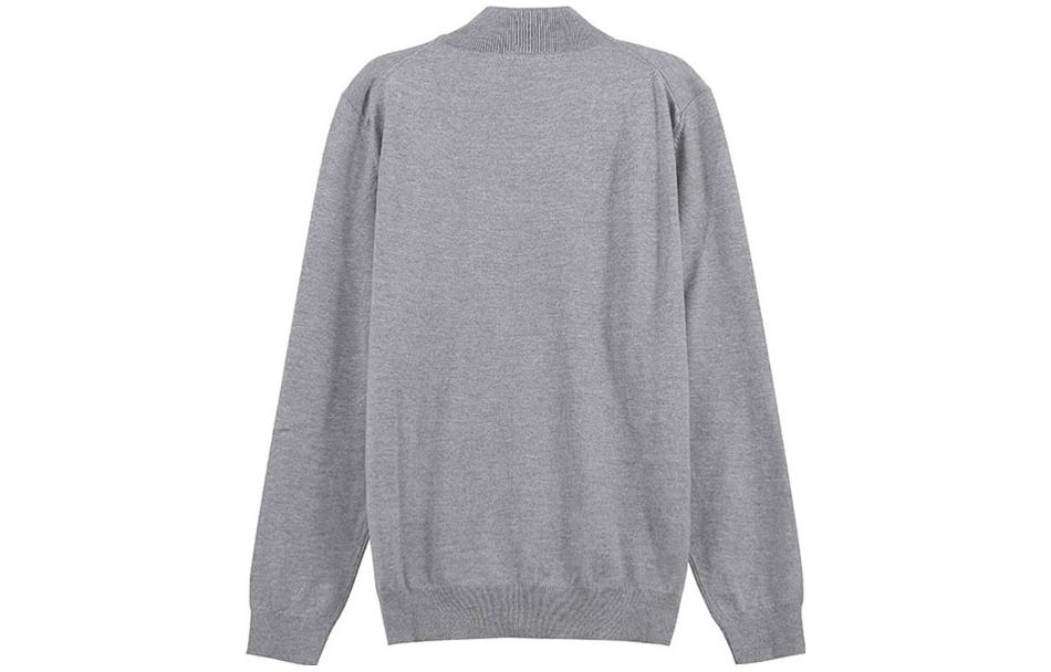 Lookbook HUGO BOSS FW23 灰色拉鍊刺繡Logo針織毛衣 50476347-041