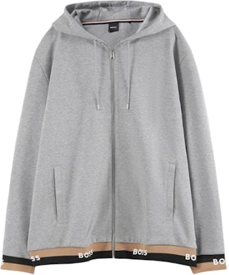 HUGO BOSS FW23 Grey Letter Print Zip Hoodie Casual Sweatshirt. 50481761-041 Buy HUGO BOSS FW23 Grey Letter Print Zip Hoodie Casual Sweatshirt. 50481761-041