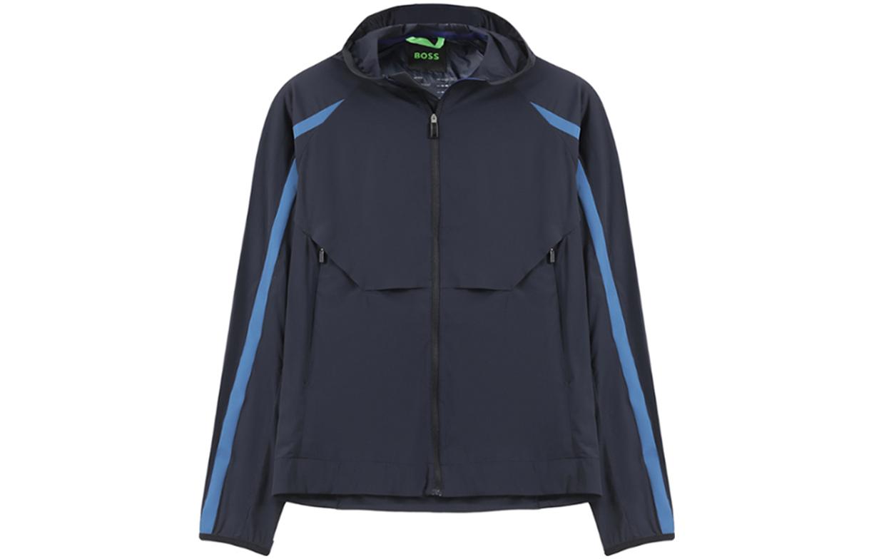 HUGO BOSS FW23  Logo Patch Zip-Up Hooded Jacket 50482352-402 圖 2