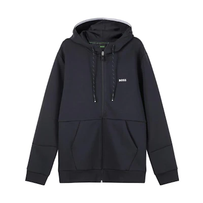 HUGO BOSS FW23 Logo Zip-Up Hoodie Deep Blue Casualwear 50493495-402