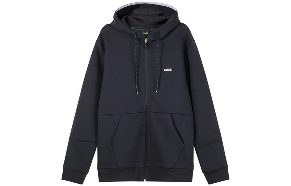 Order HUGO BOSS FW23  Logo Zip-Up Hoodie Deep Blue Casualwear 50493495-402